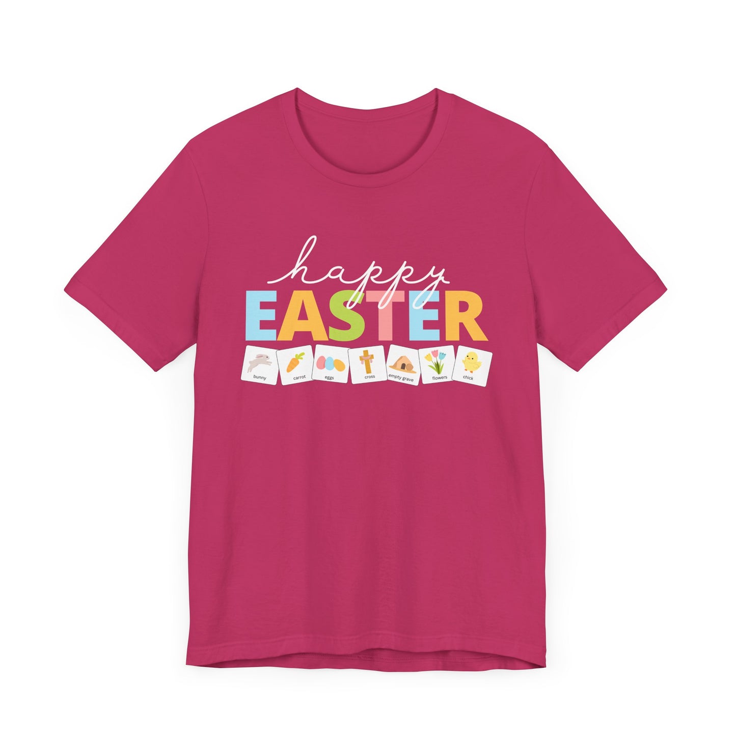 Happy Easter with symbols (including religious) | Special Education Teacher Tee | ABA | Speech Therapist Tshirt