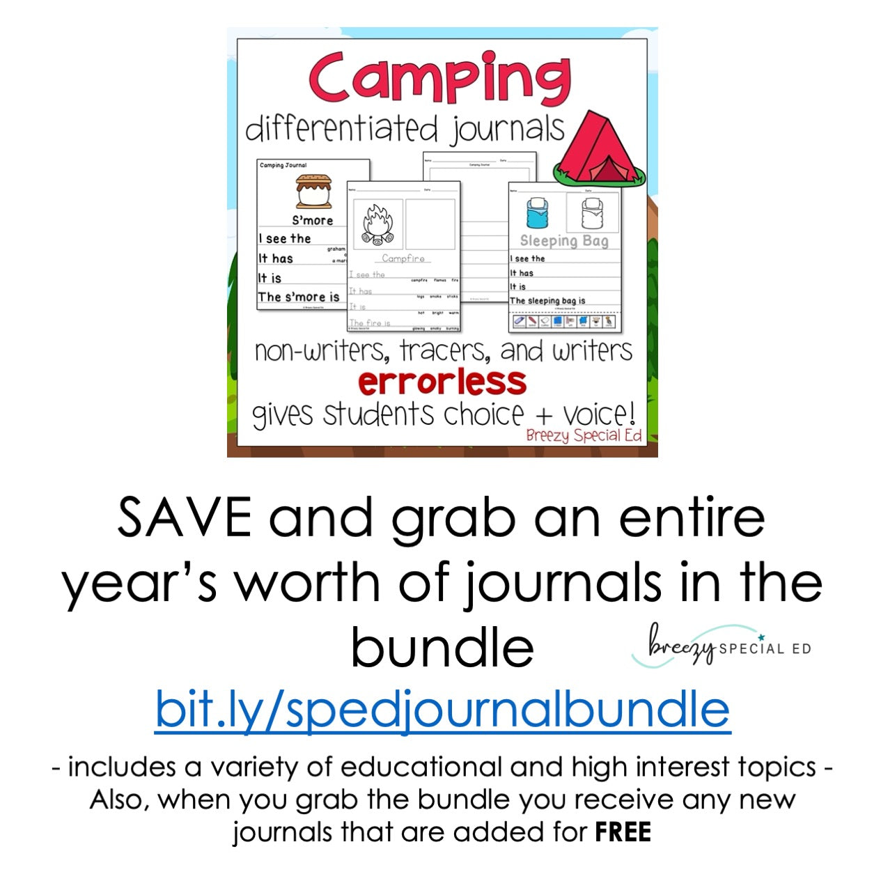 Camping Errorless Differentiated Journal Writing for Special Education
