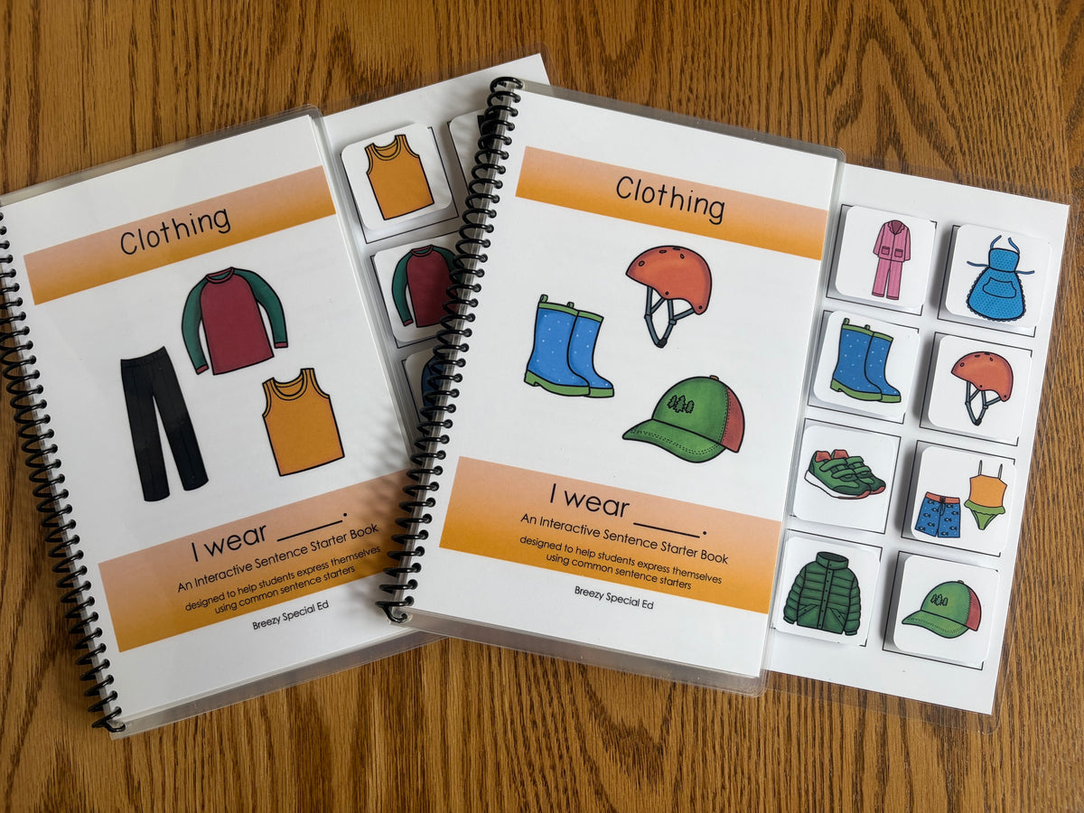 Sentence Starter Adapted Books for Speech Therapy / Special Education - Fully Prepped