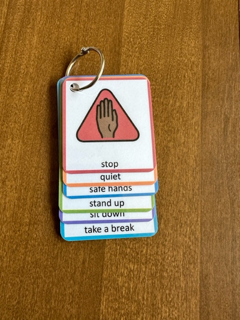 Visual Rules Keychain/Lanyard for Special Education/ personalized option - Fully Prepped