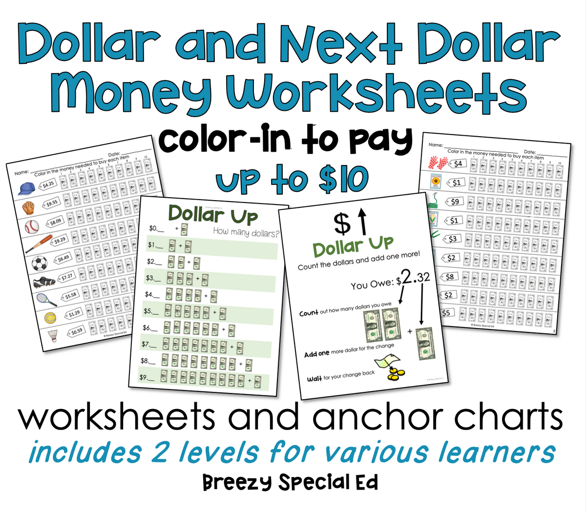 Dollar Up Worksheet, Grocery Items Under $10