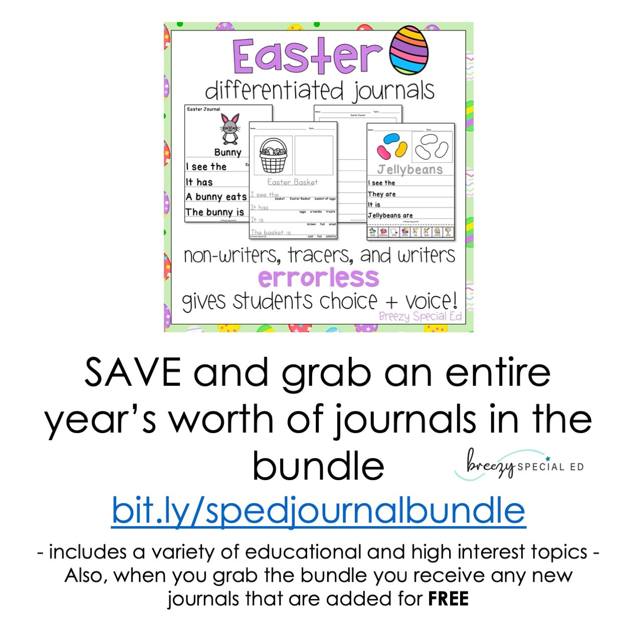 Easter Differentiated Journals - Writing for Special Education - Mini Pack