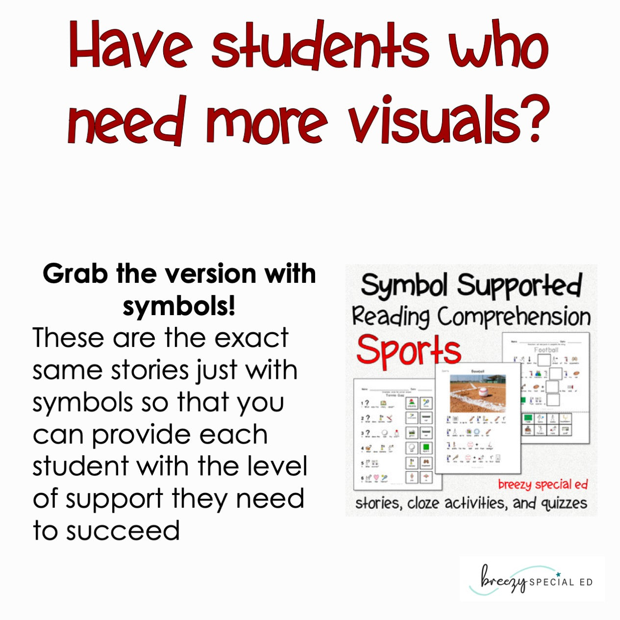 Sports - Easy Reading Comprehension for Special Education