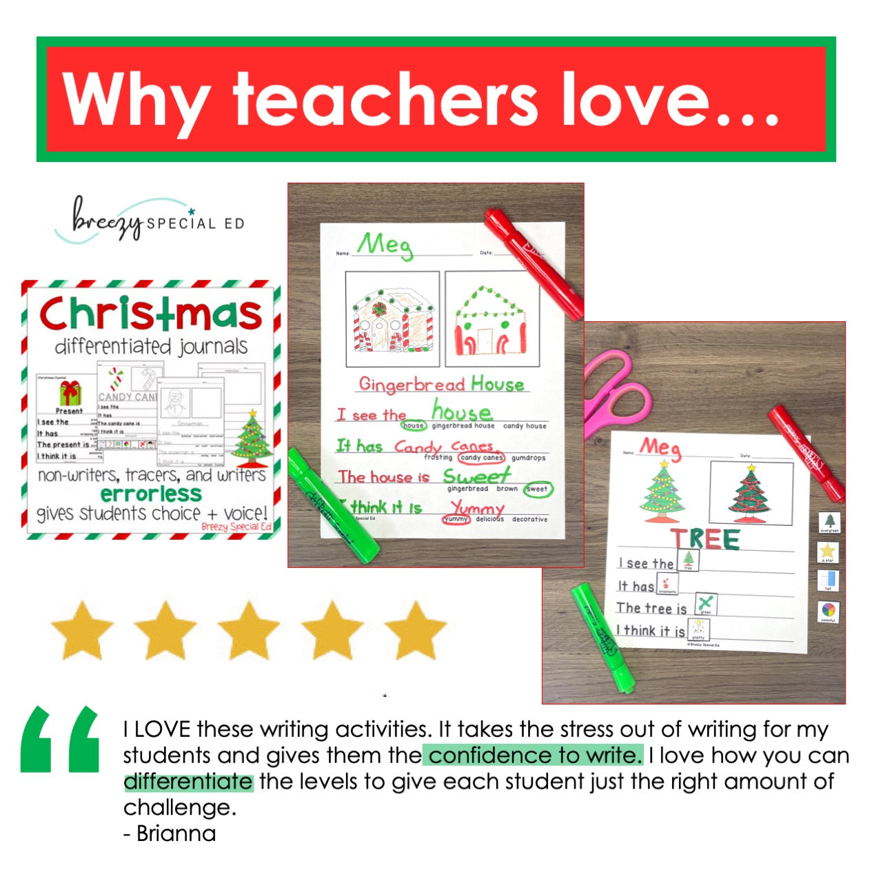 Christmas: Errorless Writing Activities for Special Education