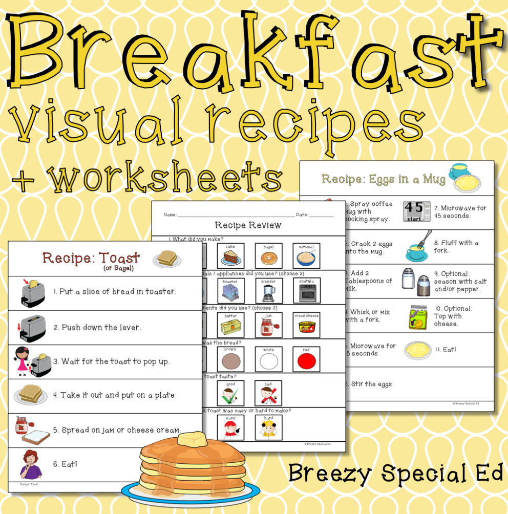 Breakfast Visual Recipes for Special Education