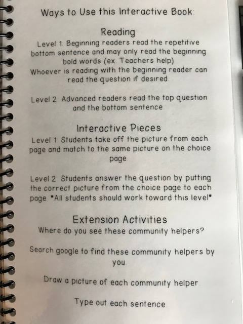 Community Helpers Mini Bundle - Adapted Book with Task Cards - Fully Prepped