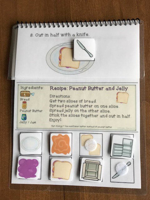 Visual Recipes for Peanut Butter and Jelly Sandwich and More! Special Education - Fully Prepped