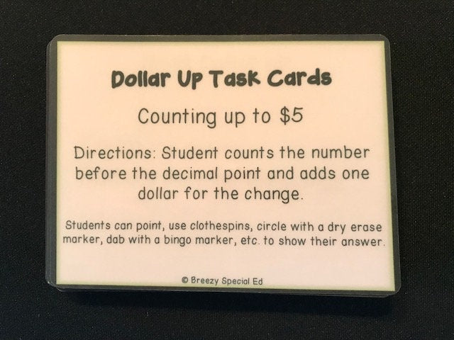 Next Dollar Up - Money Math Task Cards for Special Education - Fully Prepped