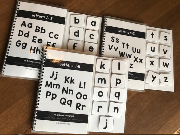 Alphabet Review Adapted/Interactive Books  (3pk) -Fully Prepped