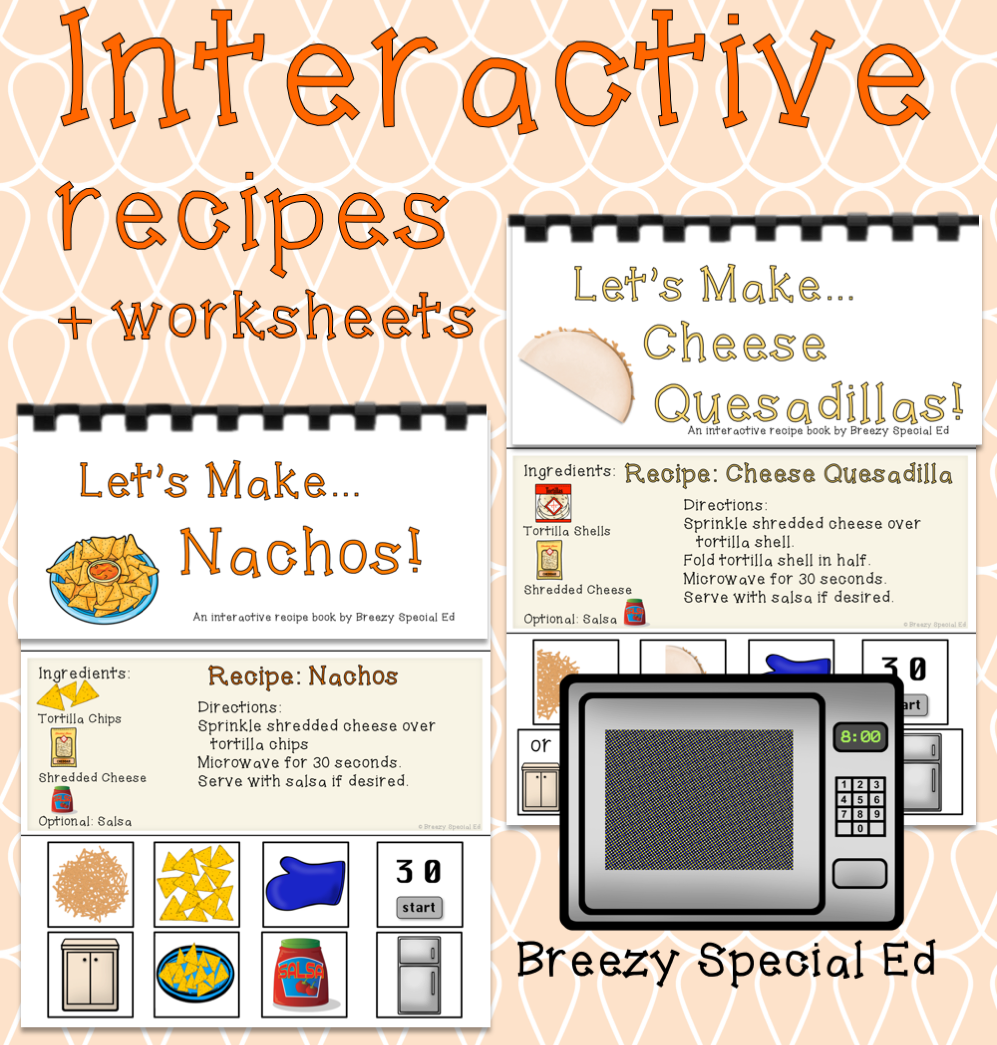 Visual Recipes for Nachos and Cheese Quesadillas for Special Education