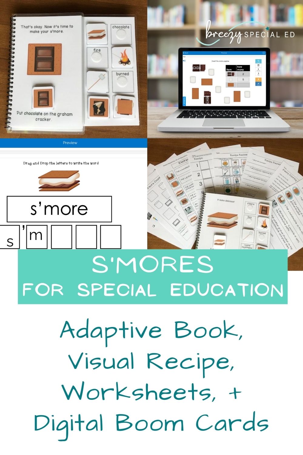 S'mores Visual Recipe and Adapted Book for Special Education