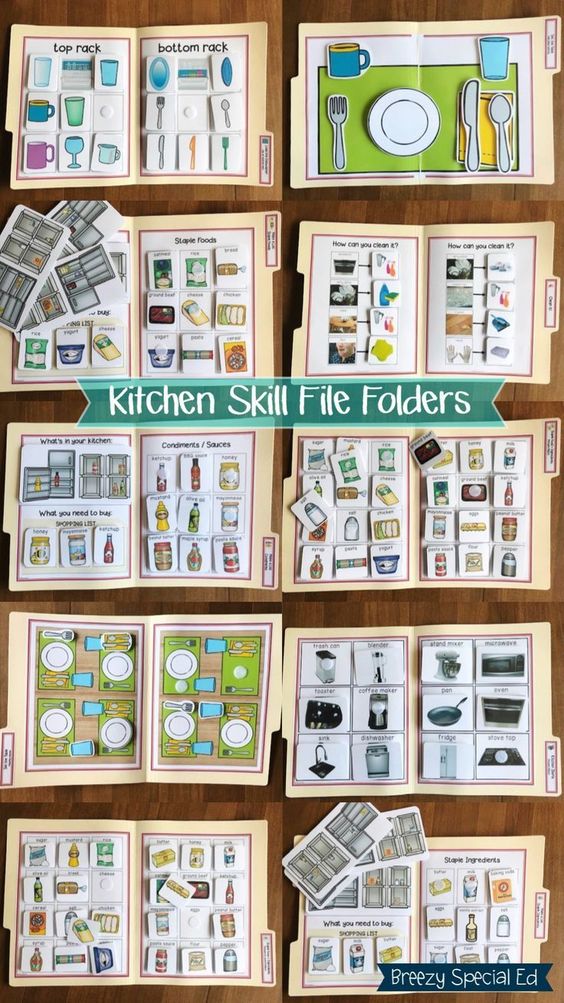 Special Education Kitchen / Cooking Life Skill File Folders - Set 2