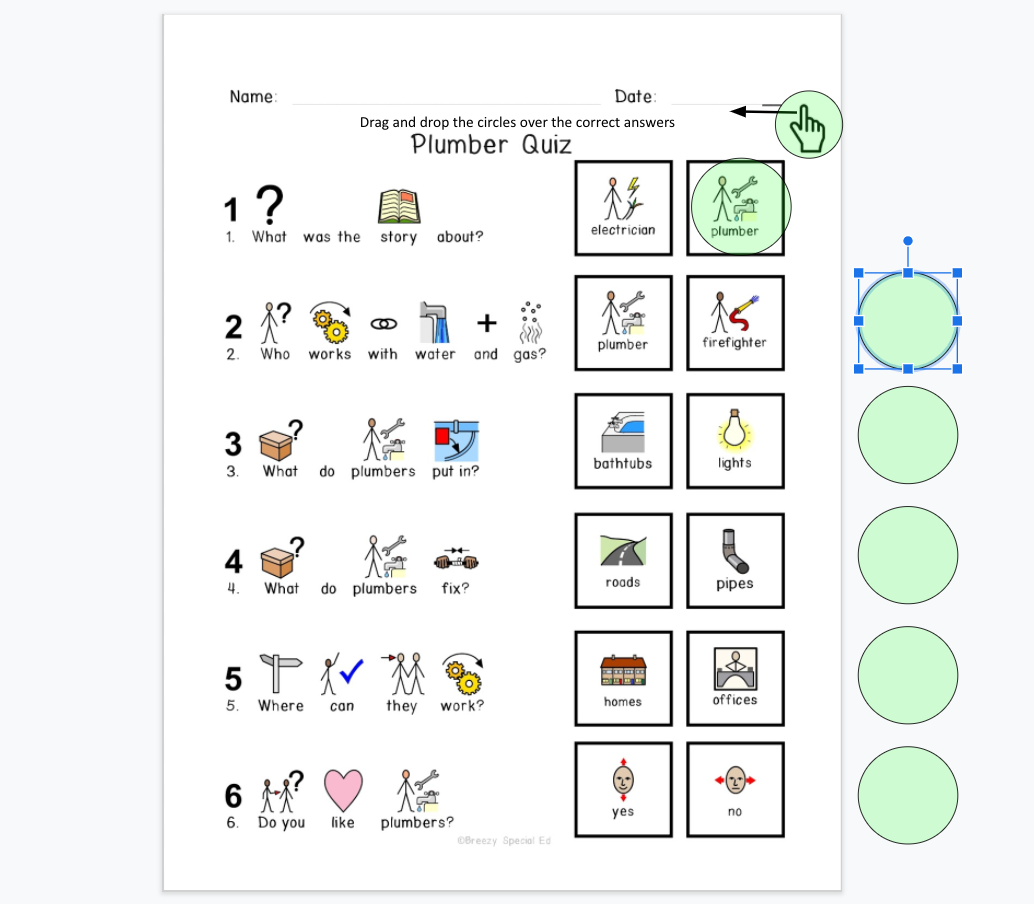 Community Workers - Symbol Supported Picture Reading Comprehension