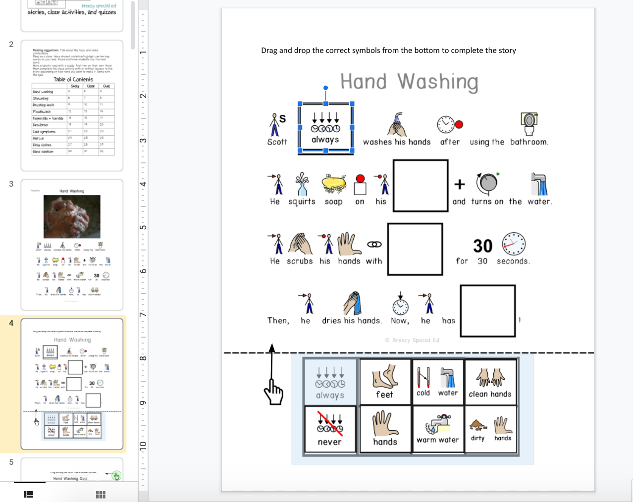 Hygiene - Symbol Supported Picture Reading Comprehension for Special Education