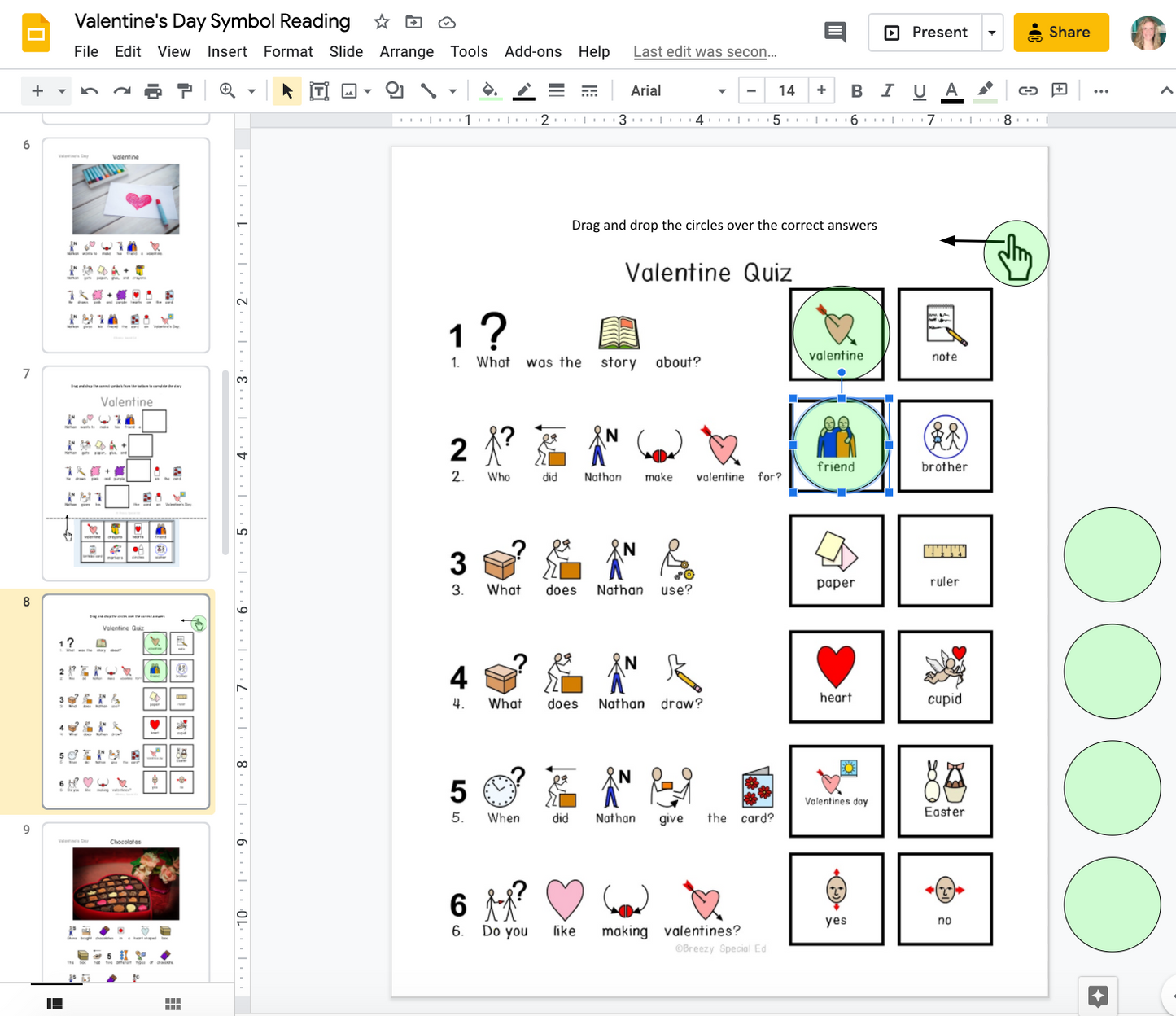 Valentine's Day - Symbol Supported Picture Reading Comprehension for Special Ed