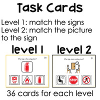 Community Signs - Task Cards for autism and special education