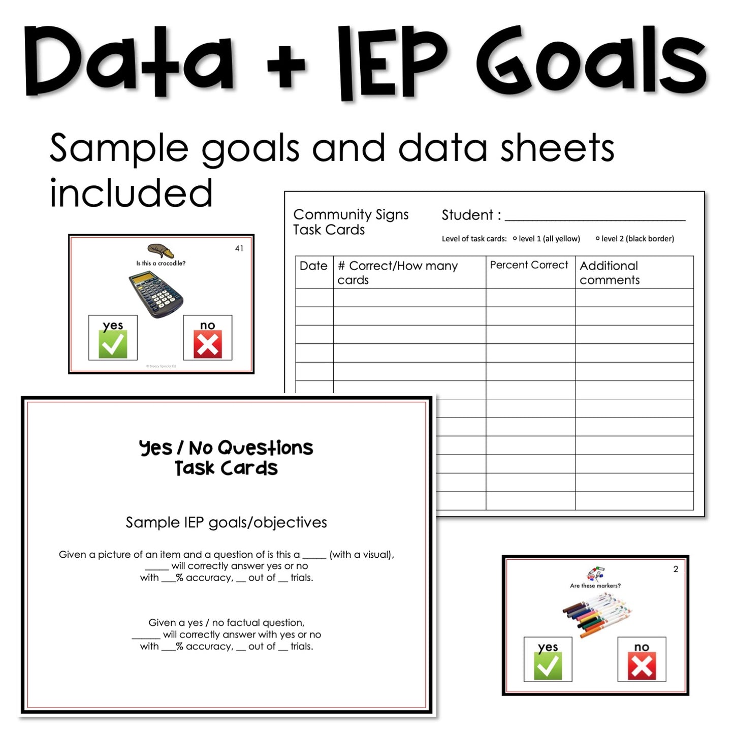 Yes/No Questions. Behavior Task Cards for autism and special education