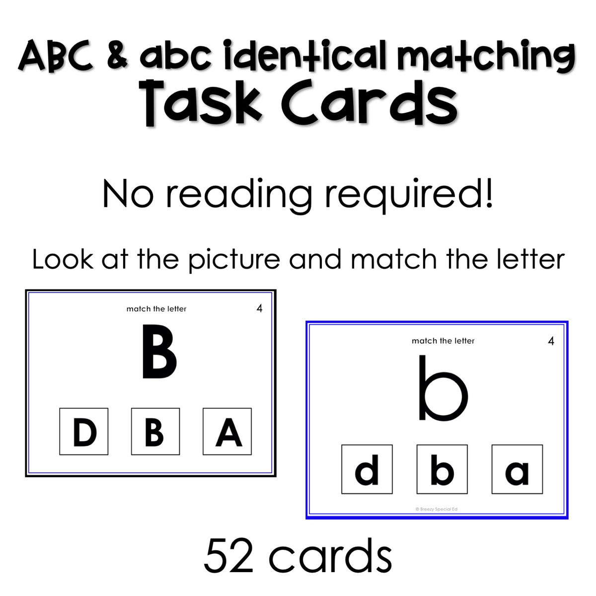 Alphabet Lowercase Letters Match Cards Autism Special Education  Kindergarten Classroom Homeschool — Curriculum For Autism