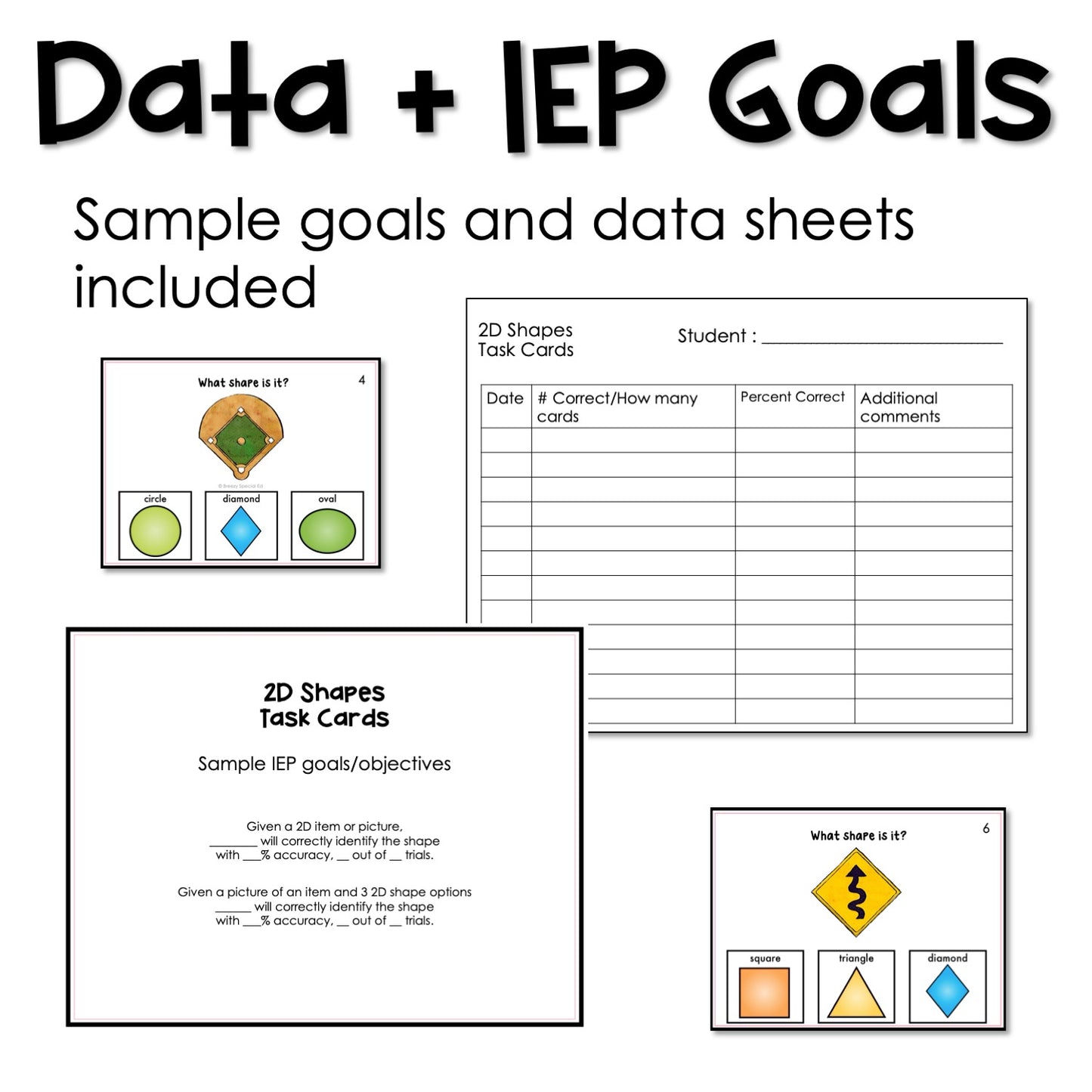 Shape Task Cards (2D) for autism and special education