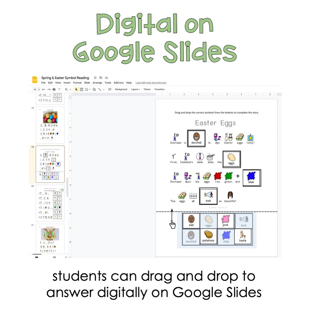 Spring and Easter - Symbol Supported Picture Reading Comprehension for SpEd