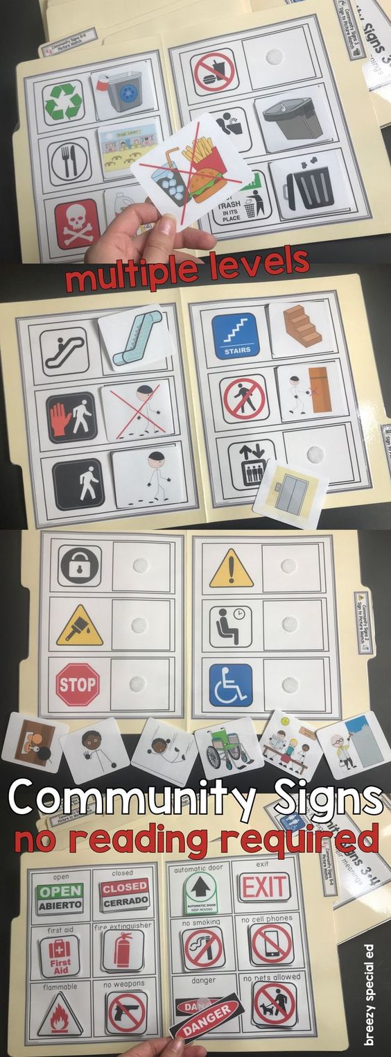 Community Signs / Environmental Print File Folders for Special Education