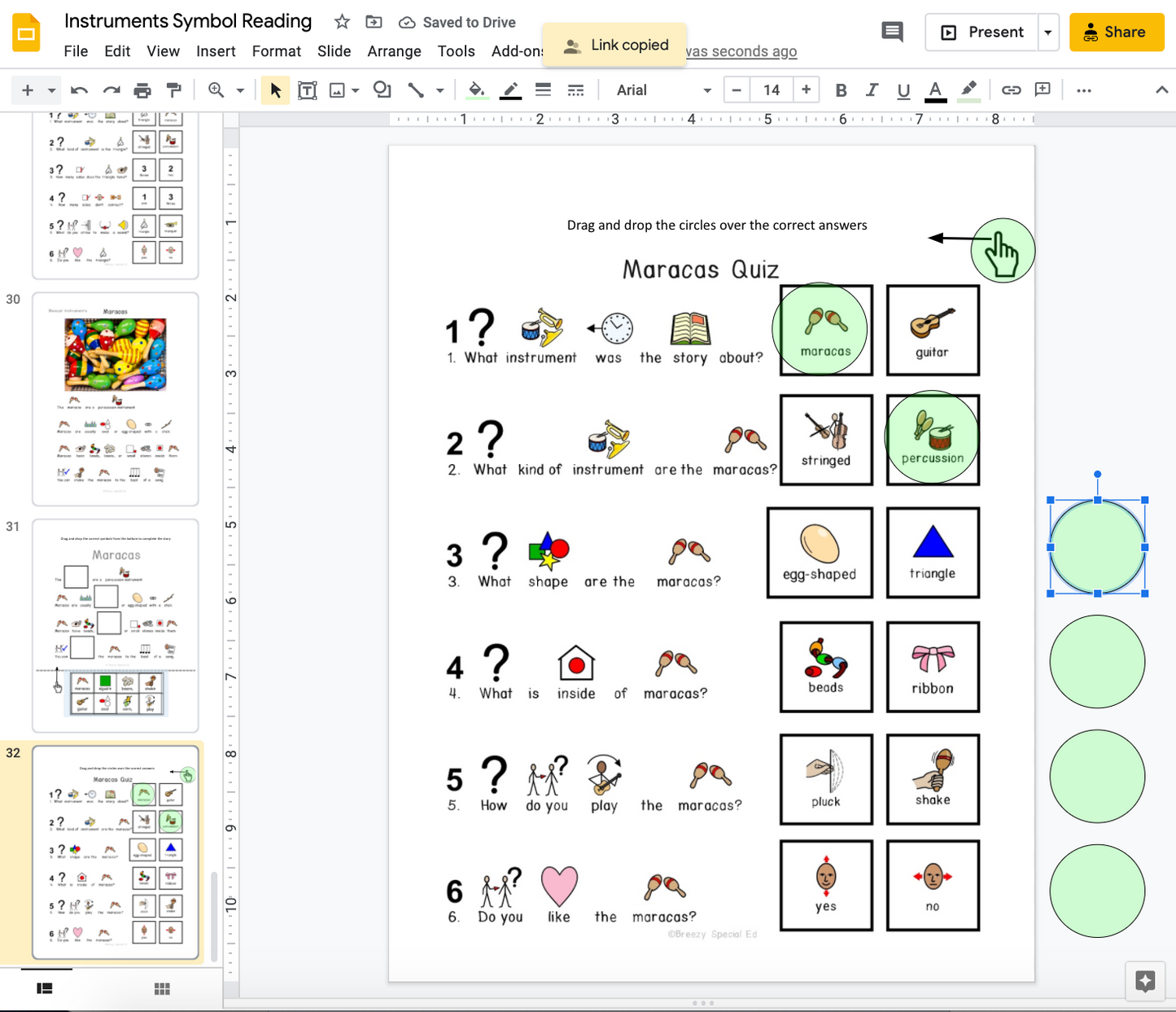 Musical instruments picture symbol reading comprehension for special education available to use digitally