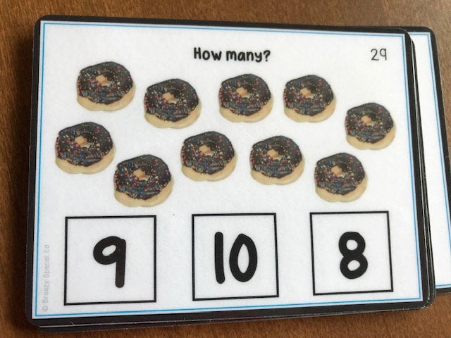 Counting up to 10 Visual Task Cards (Autism and Special Education) 2 sets of 40 cards - Fully Prepped