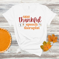 One Thankful Speech Therapist Shirt with symbol cards for SLPs | Speech Pathlogist