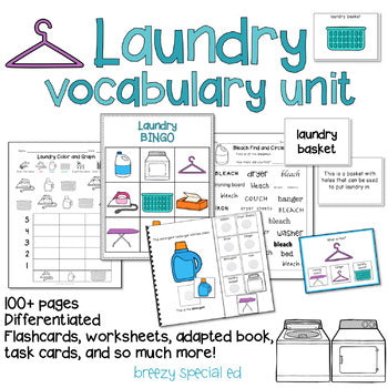 Laundry Vocabulary Life Skill Unit for Special Education