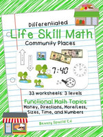 Differentiated Life Skill Math Pack (Community Places)