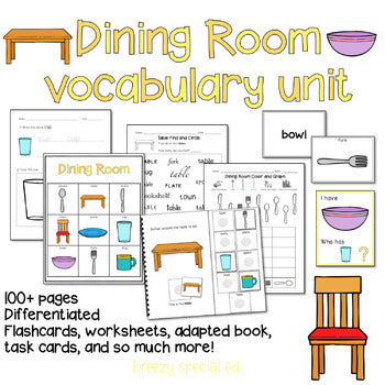Dining Room Vocabulary Unit (Special Education and Autism Resource)