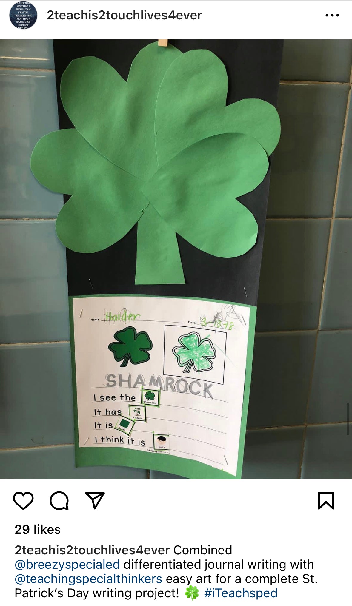 St. Patrick's Day Differentiated Journals - Writing for Special Education