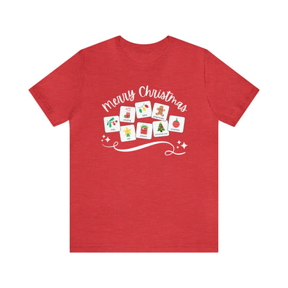 Merry Christmas with symbols | Special Education Teacher Tee | ABA | Speech Therapist Tshirt