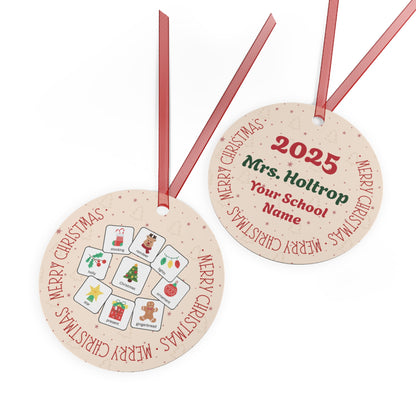 PERSONALIZED Special Education Ornament with PECS symbol cards for students or teachers