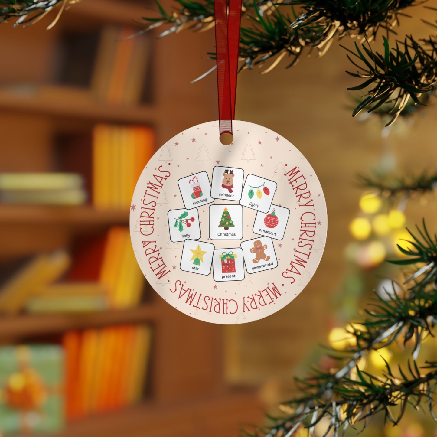 PERSONALIZED Special Education Ornament with PECS symbol cards for students or teachers