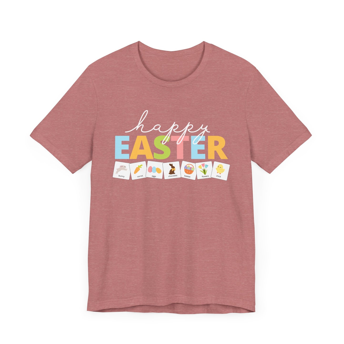 Happy Easter with symbols | Special Education Teacher Tee | ABA | Speech Therapist Tshirt