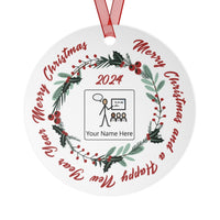 Merry Christmas 2024 Special Education Teacher Symbol Supported Metal Ornament