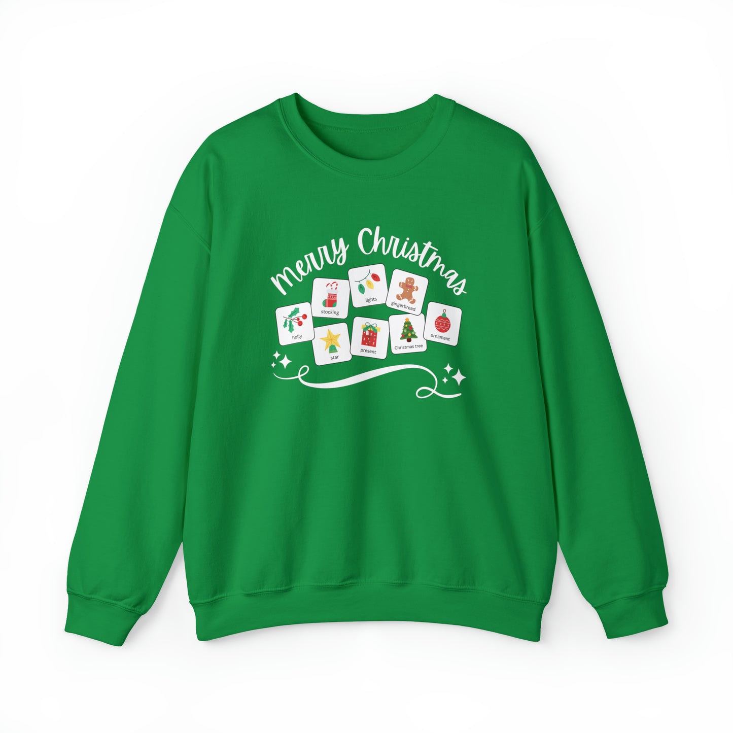 Merry Christmas Special Education Teacher Christmas Sweatshirt with Symbols