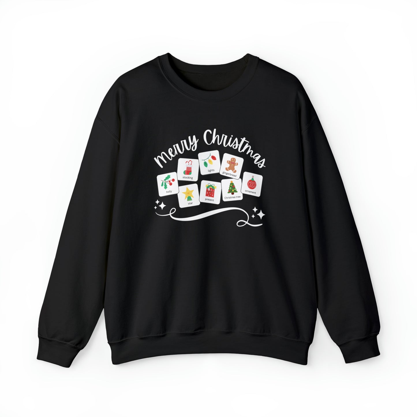 Merry Christmas Special Education Teacher Christmas Sweatshirt with Symbols