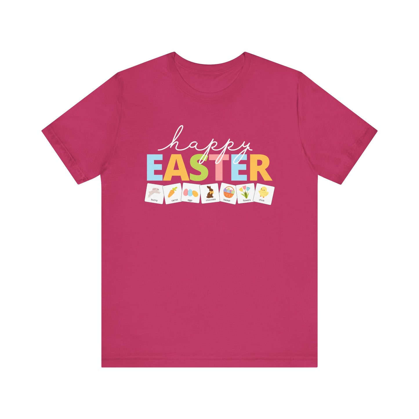 Happy Easter with symbols | Special Education Teacher Tee | ABA | Speech Therapist Tshirt