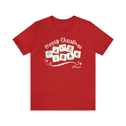 Merry Christmas with symbols | Special Education Teacher Tee | ABA | Speech Therapist Tshirt