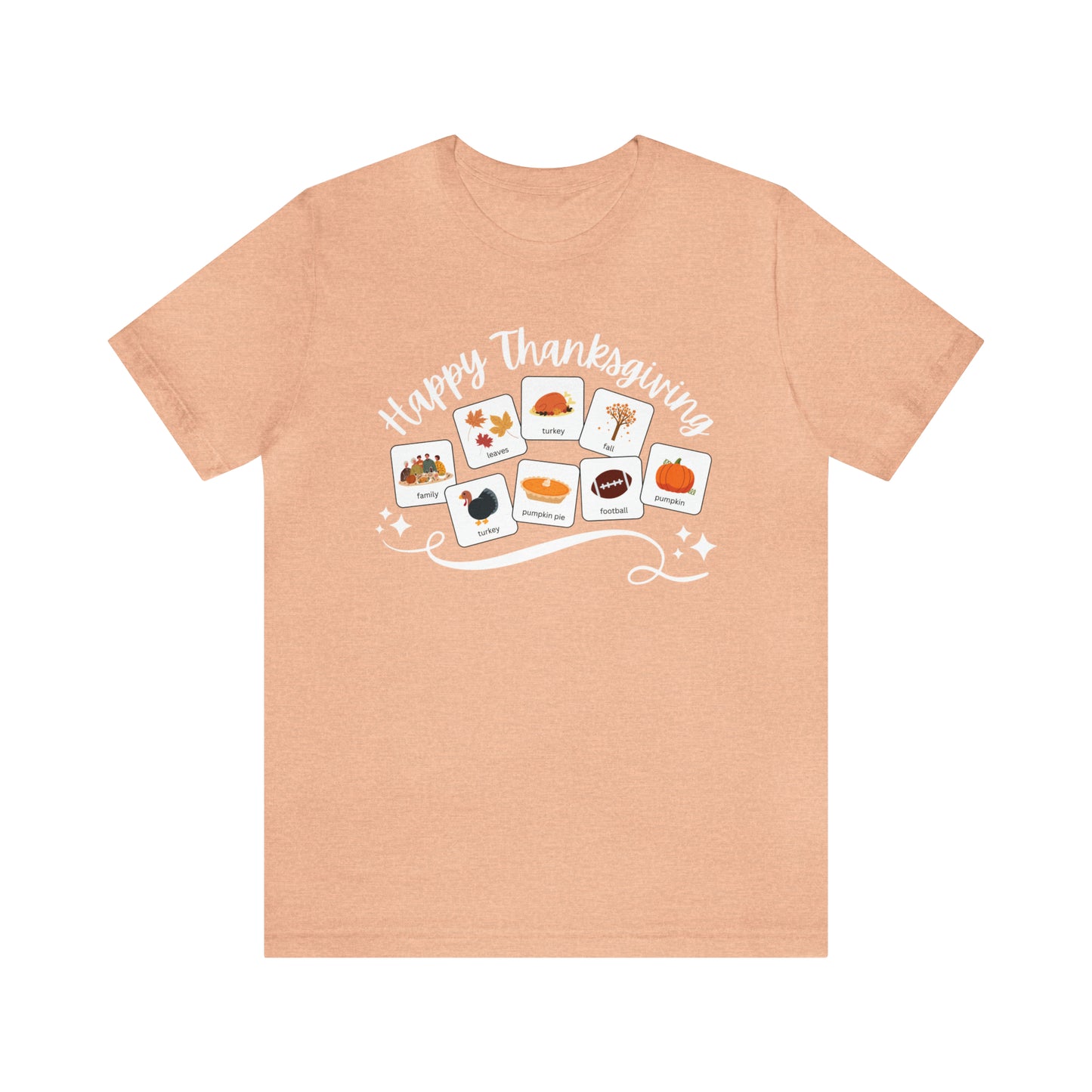 Happy Thanksgiving with symbols | Special Education Teacher Tee | ABA | Speech Therapist Tshirt