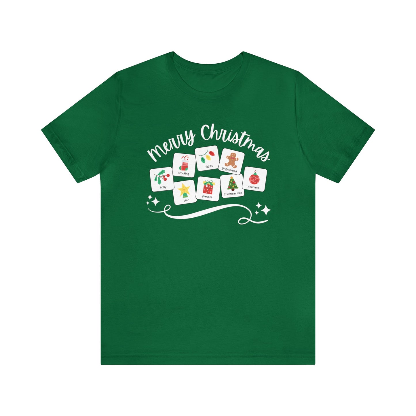 Merry Christmas with symbols | Special Education Teacher Tee | ABA | Speech Therapist Tshirt