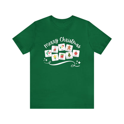 Merry Christmas with symbols | Special Education Teacher Tee | ABA | Speech Therapist Tshirt