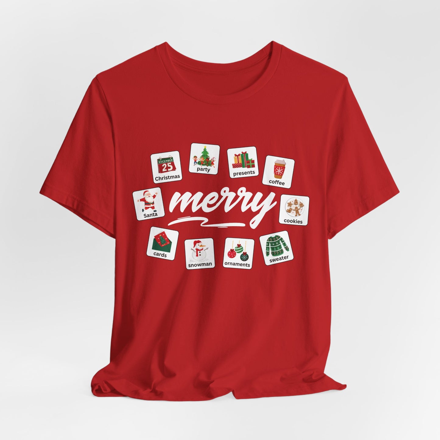 Merry Christmas tee with AAC | Special Education Teacher & Speech Pathologist Shirt