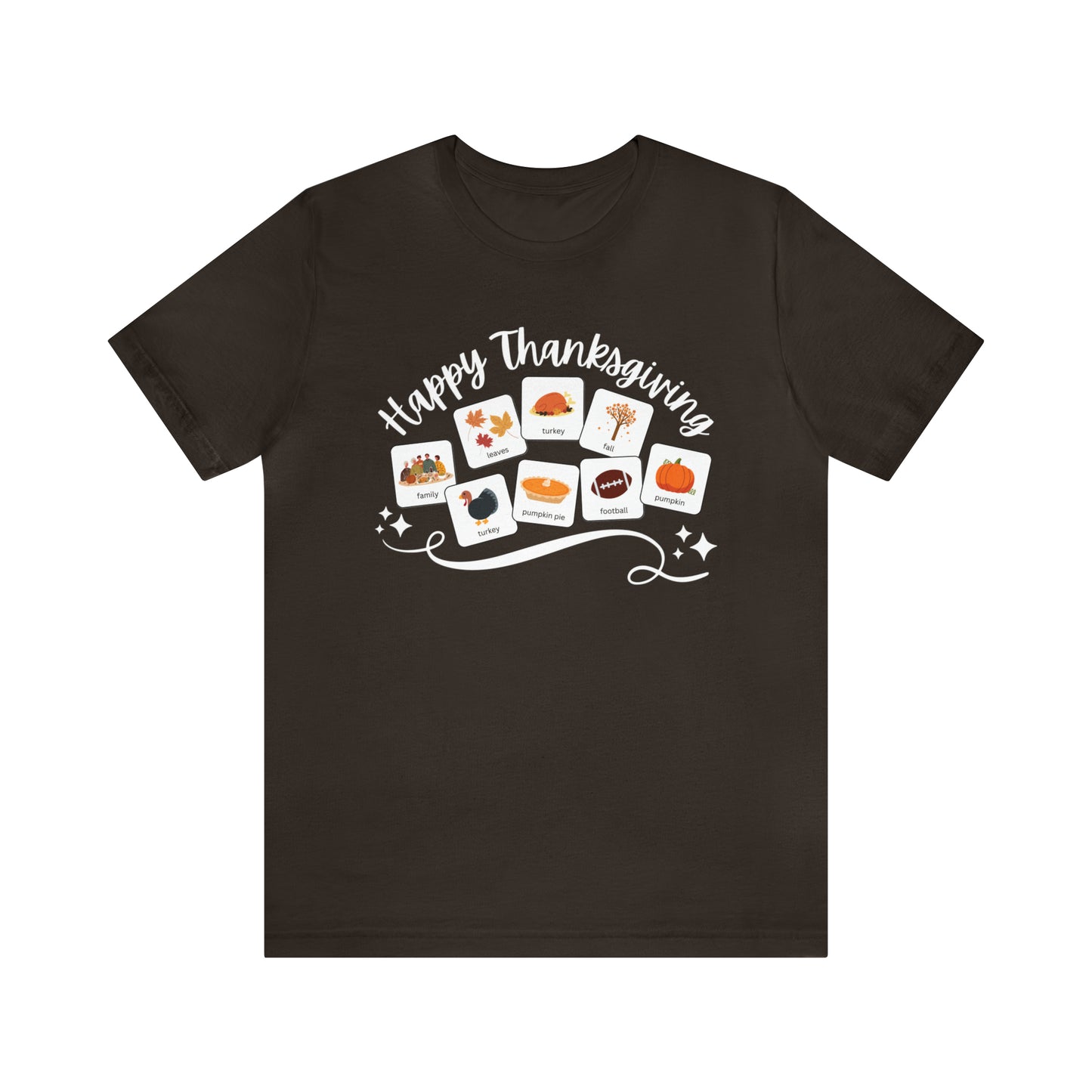 Happy Thanksgiving with symbols | Special Education Teacher Tee | ABA | Speech Therapist Tshirt