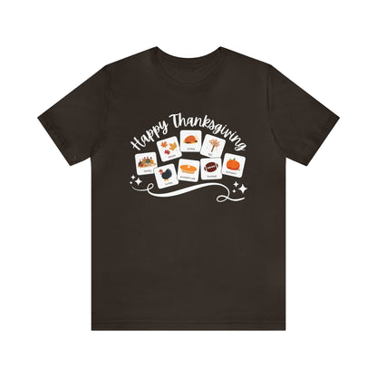 Happy Thanksgiving with symbols | Special Education Teacher Tee | ABA | Speech Therapist Tshirt