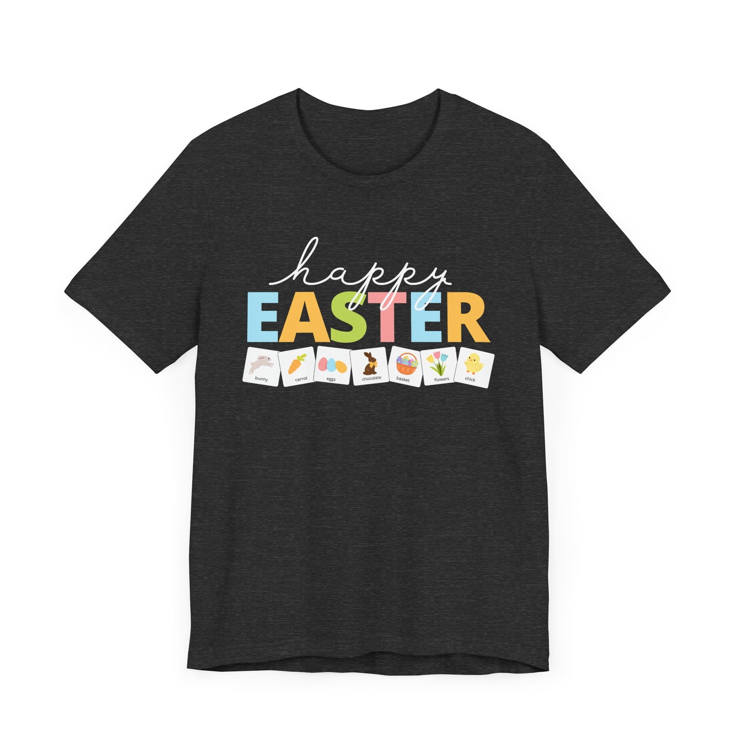 Happy Easter with symbols | Special Education Teacher Tee | ABA | Speech Therapist Tshirt