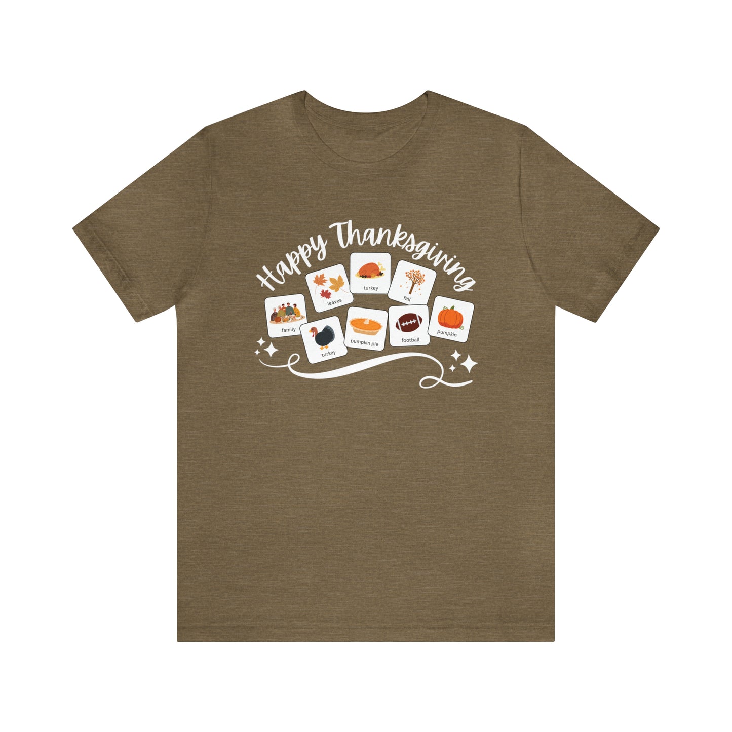 Happy Thanksgiving with symbols | Special Education Teacher Tee | ABA | Speech Therapist Tshirt