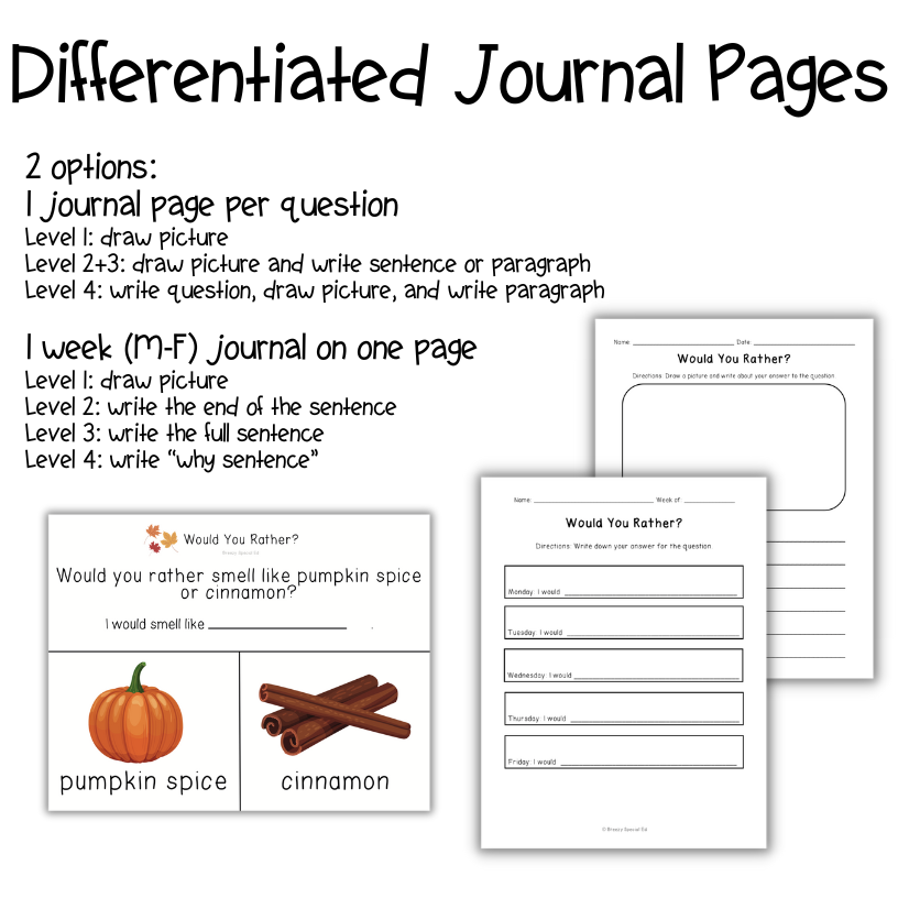 Would You Rather? Fall Questions + Journal Prompts